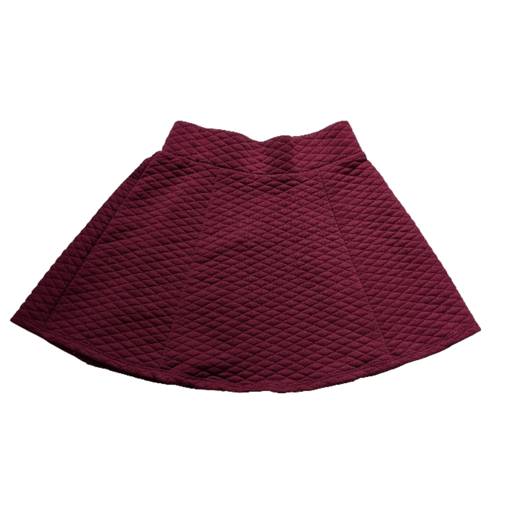 Inspired Hearts Quilted Maroon Mini Skirt